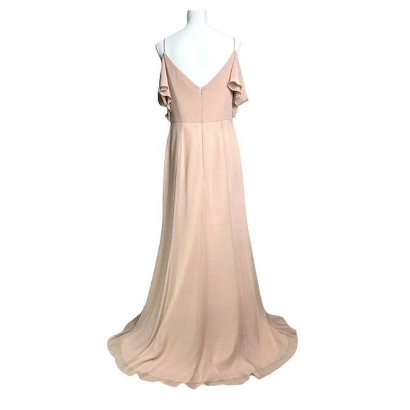 Watters&Watters Aldridge Cold-Shoulder Slit Bridesmaid Flowy Gown Size 12 - Picture 2 of 10